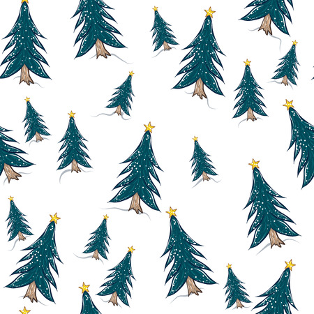 Christmas trees vector seamless backgroundのイラスト素材