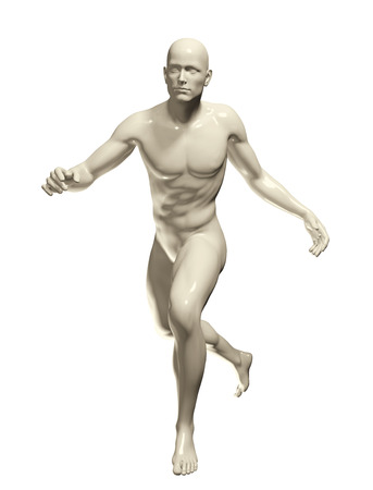 3d rendered illustration of a male running isolated on whiteの写真素材