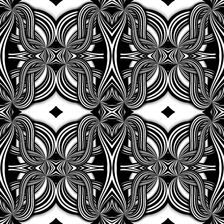 Black and white seamless abstract backgroundの写真素材