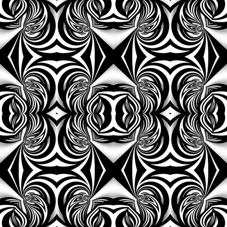 Black and white seamless abstract backgroundの写真素材