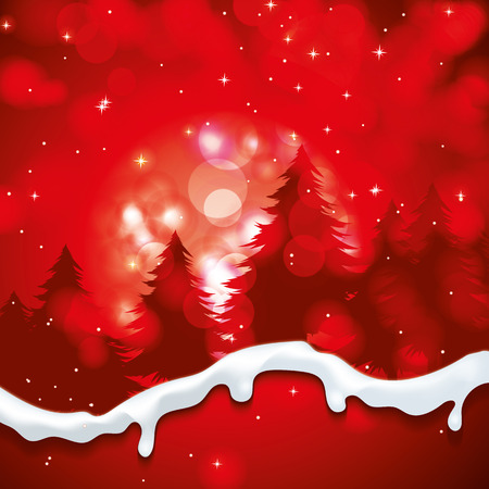 Christmas background with snow and trees vector illustrationのイラスト素材