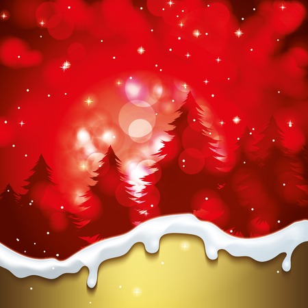 Christmas background with snow and treesのイラスト素材