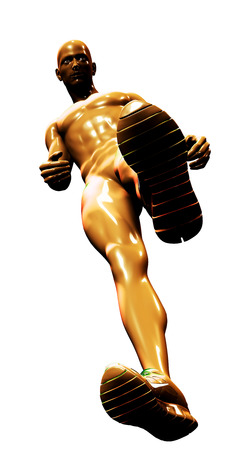 3d rendered illustration of a male walkingの写真素材