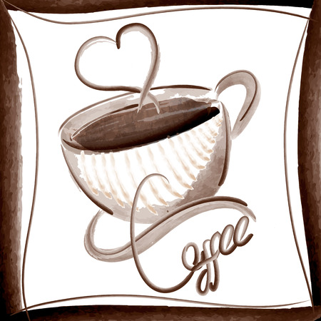 Coffee vector illustration watercolor styleのイラスト素材