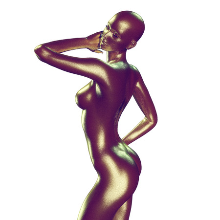 3d rendered illustration of woman with beautiful skinの写真素材