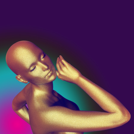3d rendered illustration of womanの写真素材