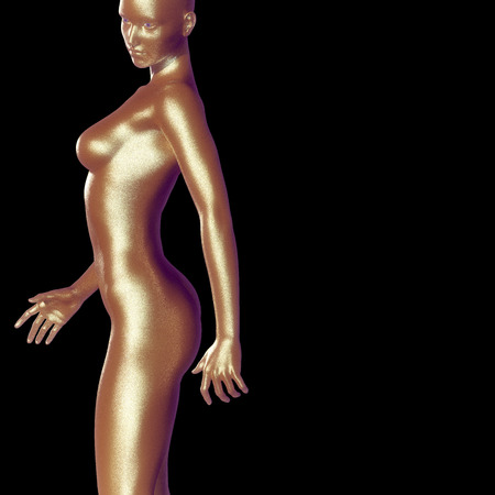 3d rendered illustration of a female body close upの写真素材