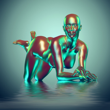 3d rendered illustration of a femaleの写真素材