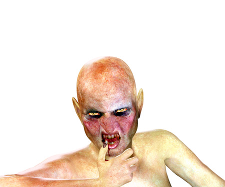 Halloween background with 3d rendered monsterの写真素材