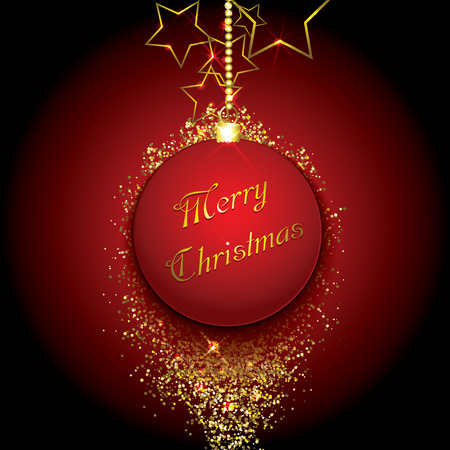 Christmas bauble on a gold glittery background vector illustrationのイラスト素材