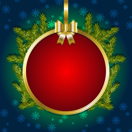 Christmas and new year background with fir branches and snow illustrationのイラスト素材
