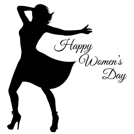 Background with dancing woman silhouette for women's dayのイラスト素材