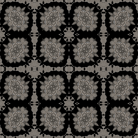 Seamless floral design made with silver metallic mosaic