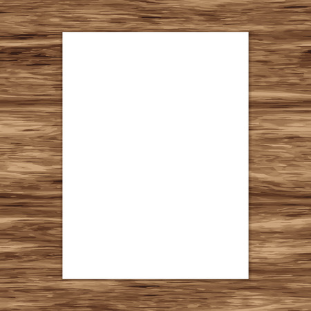 Blank paper on wood table template vectorのイラスト素材