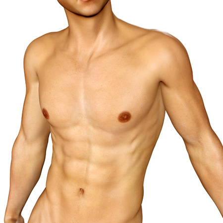 Sexy muscular body of a 3d young maleの写真素材