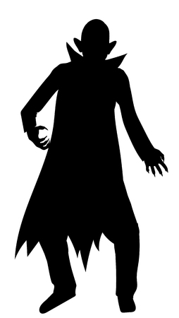 Dracula silhouette isolated on white backgroundのイラスト素材