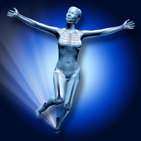 3d medical image with skeletonの写真素材