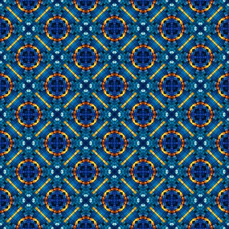Seamless blue yellow elegant pattern backgroundの写真素材