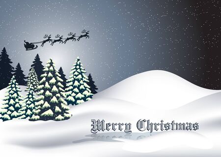 Merry Christmas background with flying santa clausのイラスト素材