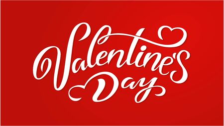 Vector illustration. Happy Valentines Day typography vector design for greeting cards and poster. Valentines Day text on red background. Design template celebration.のイラスト素材