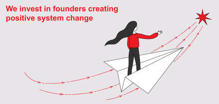 Girl flying to her target - a star, moving, motivation concept artのイラスト素材