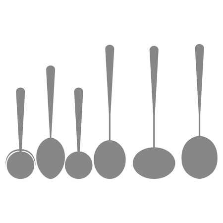 Different Icons Of Silhouettes Of Kitchen Spoons Isolatedのイラスト素材