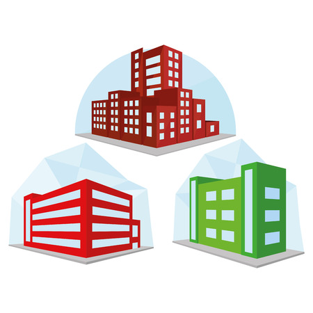 Vector Set Of Different Building Icons Isolatedのイラスト素材
