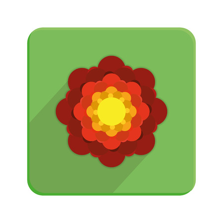 Vector Stylish Colorful Floral Icon On Green Buttonのイラスト素材