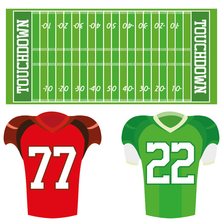 Vector Football Field  Isolated On White Backgroundのイラスト素材