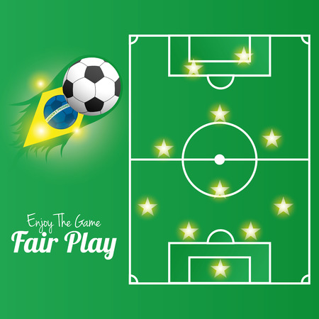 Soccer Of Brazil Abstract Illustration Editableのイラスト素材