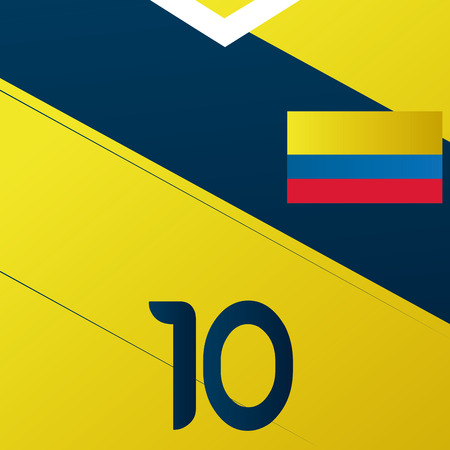 Colombia Soccer Uniform Illustration Editableのイラスト素材