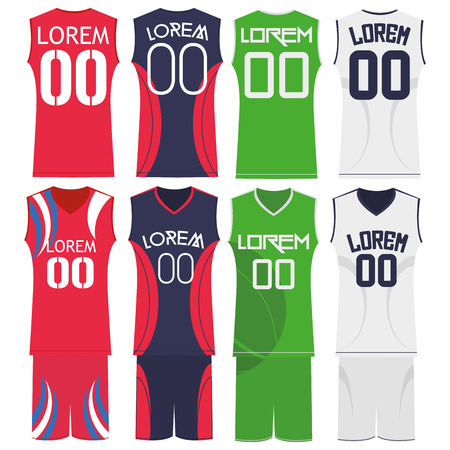 Vector Basketball Uniforms Isolated On White Backgroundのイラスト素材