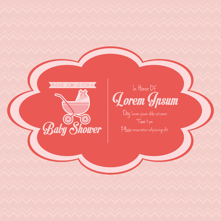 Baby Shower Template Card Illustration Editableのイラスト素材