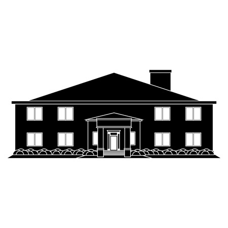 Building Silhouette Isolated On White Backgroundのイラスト素材