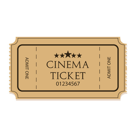Cinema Ticket Icon Isolated On White Backgroundのイラスト素材