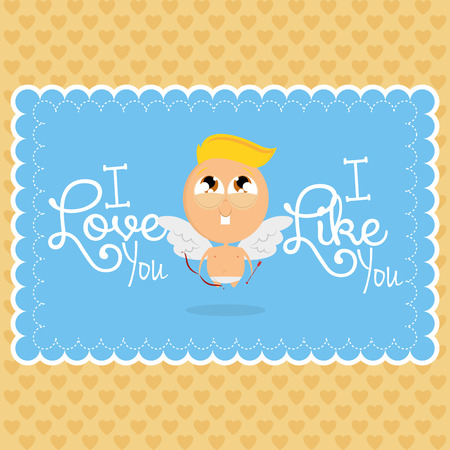 Cute Love Or Saint Valentine Card Template Editableのイラスト素材