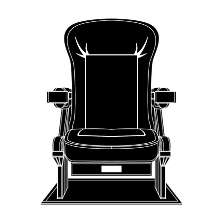 Black And White Cinema Chair Icon Isolatedのイラスト素材