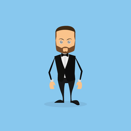 Funny Office Character Isolated On Backgroundのイラスト素材