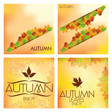 Set Of Different Abstract Autumn Backgroundsのイラスト素材