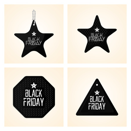 Vector Set Different Black Friday Stickers Isolatedのイラスト素材