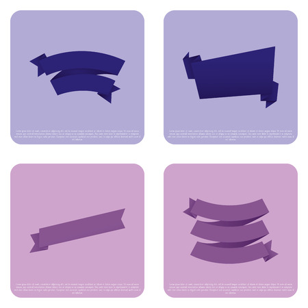 Vector Set Of Different Stylish Ribbons Isolated On Color Backgroundのイラスト素材