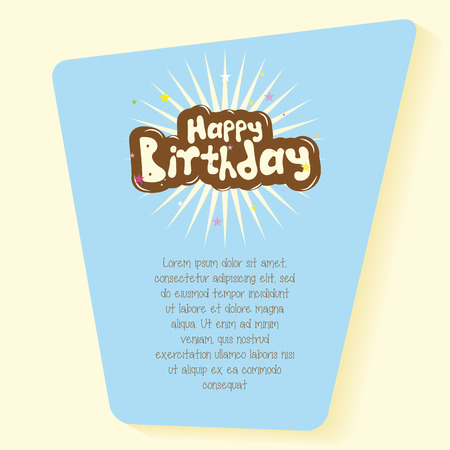 a blue card with some text and stars on a light yellow backgroundのイラスト素材