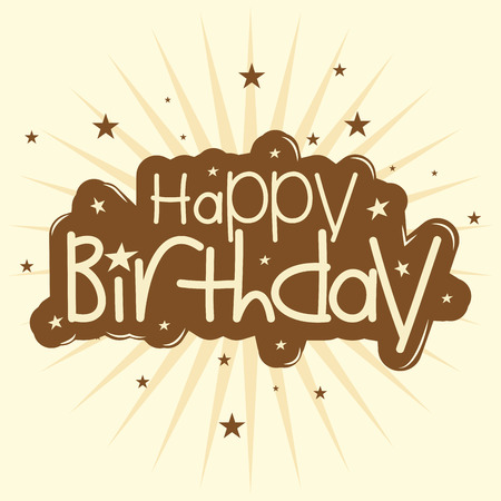 a light yellow background with text and stars for birthdayのイラスト素材