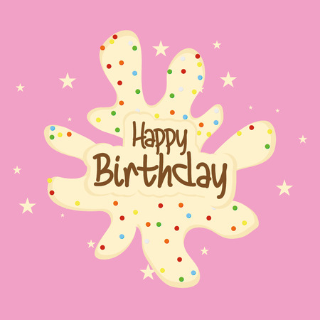 a pink background with text, cream and some stars for birthdayのイラスト素材