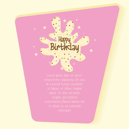 a pink card with text and cream on a light yellow backgroundのイラスト素材