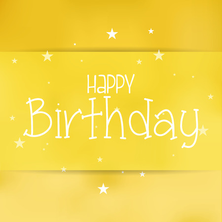 a yellow background with text and stars for birthdayのイラスト素材