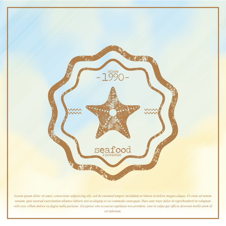 Vector Simple Stylish Color Beach Related Labelのイラスト素材