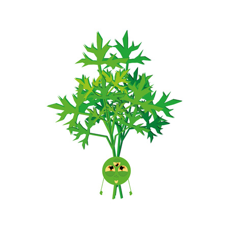 an isolated weird happy vegetable on a white backgroundのイラスト素材