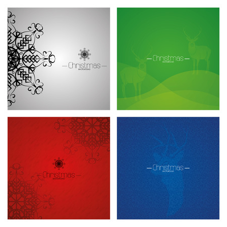 a set of different christmas cards isolated from each otherのイラスト素材