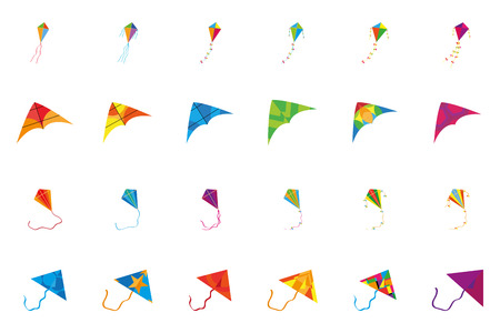 a set of colored kits on a white backgroundのイラスト素材